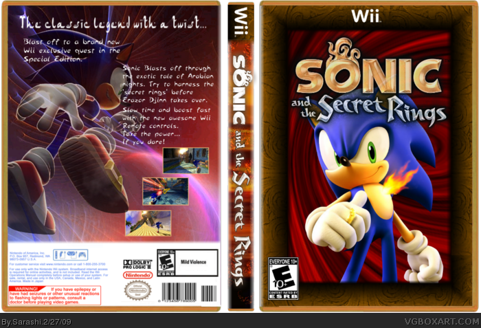 Sonic and the Secret Rings Hedgehog Nintendo Wii / wii u Game Complete  Works | eBay